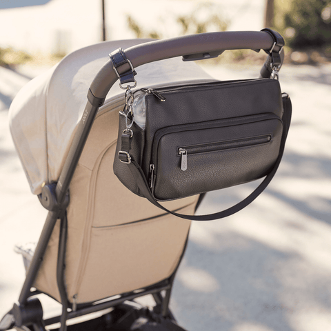 Multitasker Pram Caddy - Black Vegan Leather - OIOI