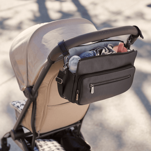 Multitasker Pram Caddy - Black Vegan Leather - OIOI