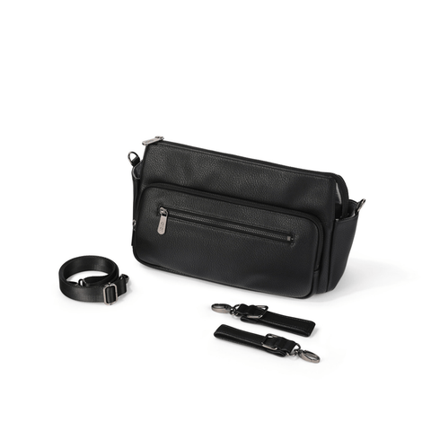 Multitasker Pram Caddy - Black Vegan Leather - OIOI