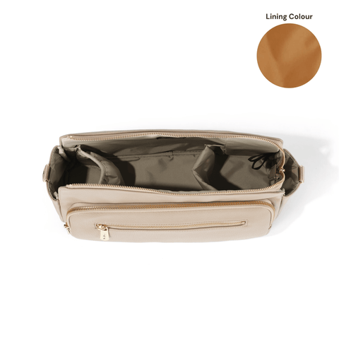 Multitasker Pram Caddy - Chestnut Brown Vegan Leather - OIOI