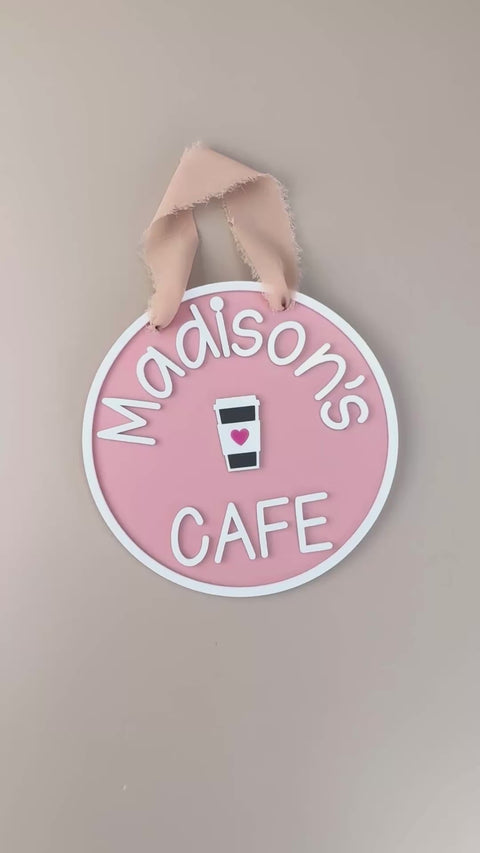 Personalised Kids Cafe Sign - Pink - Luma Light