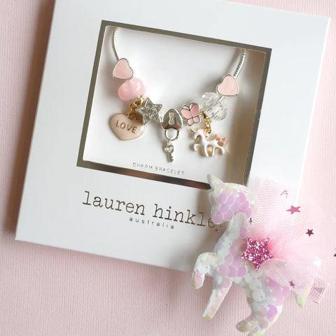Unicorn Charm Bracelet with heart - Lauren Hinkley