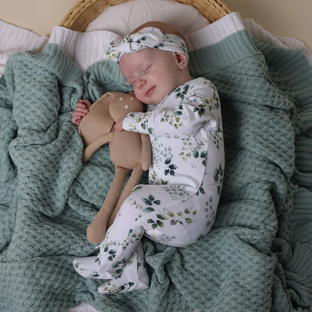 Eden Organic Snuggle Sleepsuit Zip Footie - Snuggle Hunny