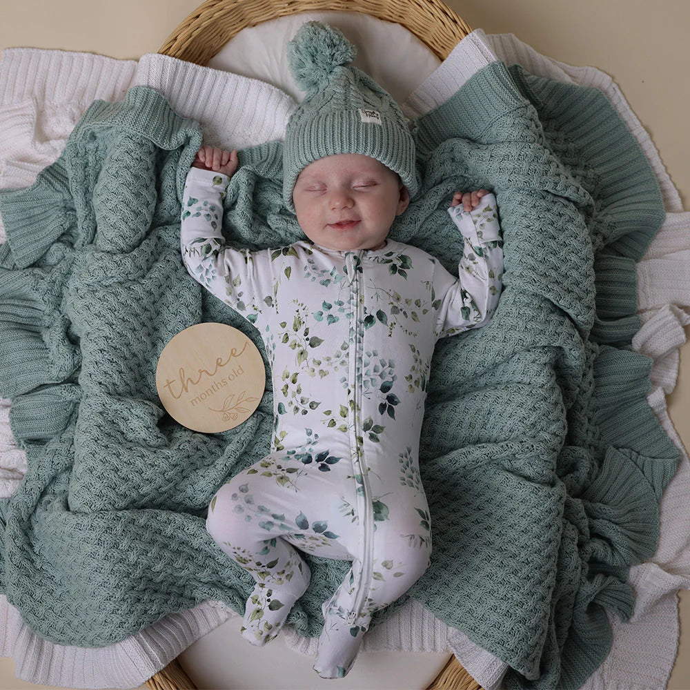 Eden Organic Snuggle Sleepsuit Zip Footie - Snuggle Hunny