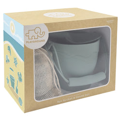 Silicone 8 piece Bucket & Spade Set - Sage - Living Textiles