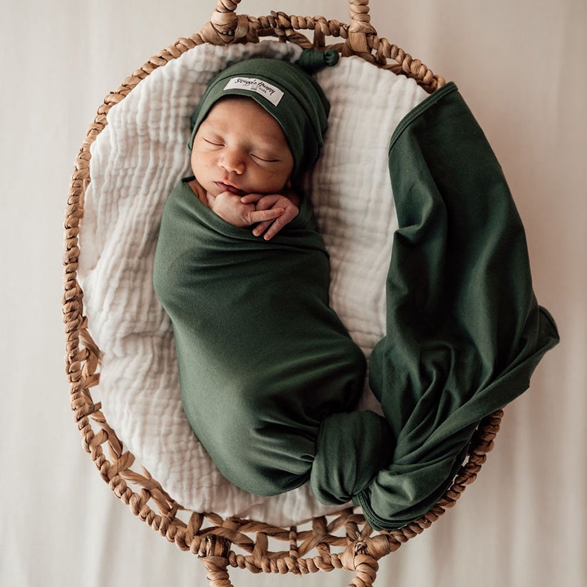 Olive- Jersey Wrap & Beanie Set - Snuggle Hunny Kids