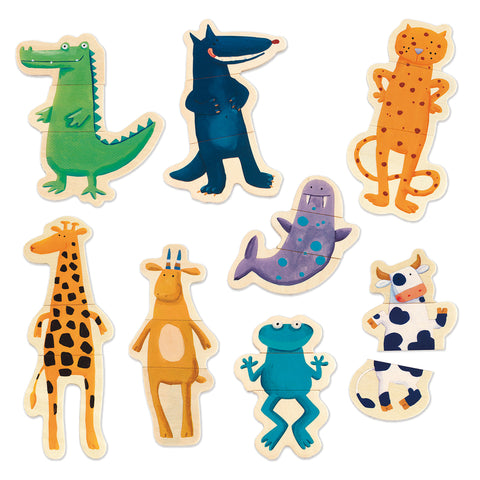 Wooden Magnetic Crazy Animals Set - Djeco