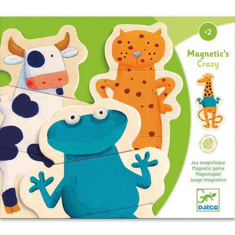 Wooden Magnetic Crazy Animals Set - Djeco