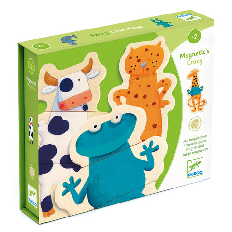 Wooden Magnetic Crazy Animals Set - Djeco