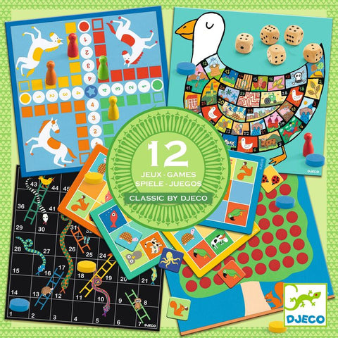 12 Classic Board Games - Djeco