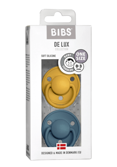 De Lux - Silicone - One Size - Mustard/Petrol - BIBS Denmark