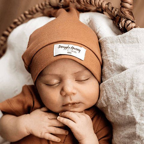 Chestnut Ribbed Knotted Beanie - Snuggle Hunny Kids