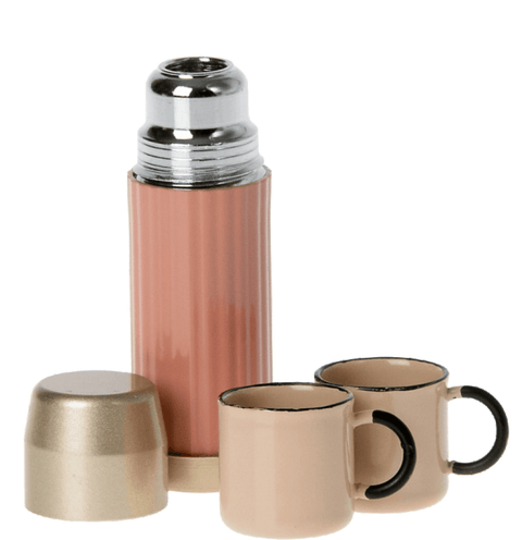 Miniature Thermos And Cups - Coral - Maileg