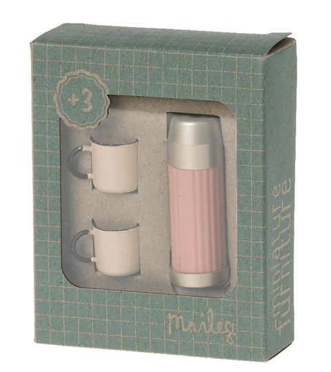 Miniature Thermos And Cups - Coral - Maileg