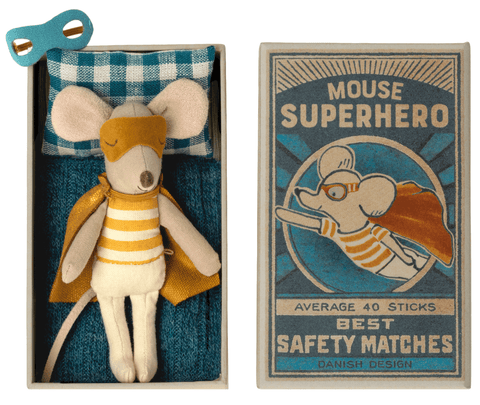 Super Hero Mouse in Matchbox - Maileg