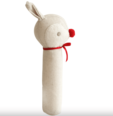 Rudolph Squeaker Linen Red - Alimrose