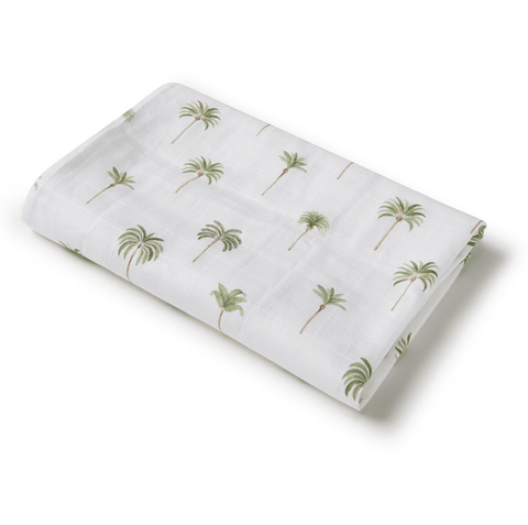 Green Palm Organic Muslin Wrap - Snuggle Hunny