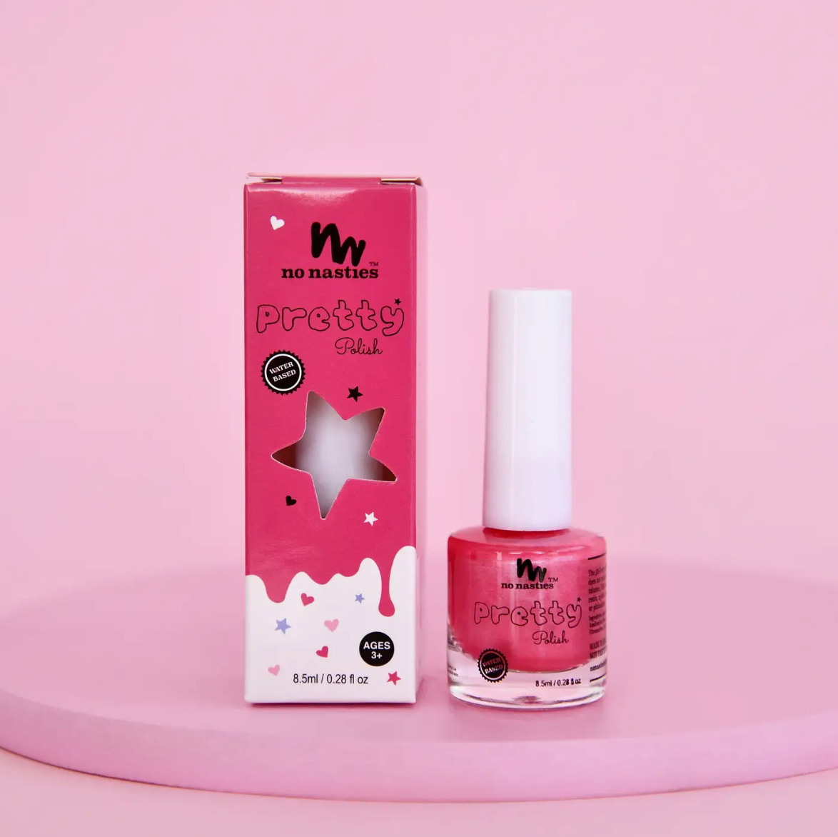 Bright Pink Water-Based Nail Polish for Kids - No Nasties