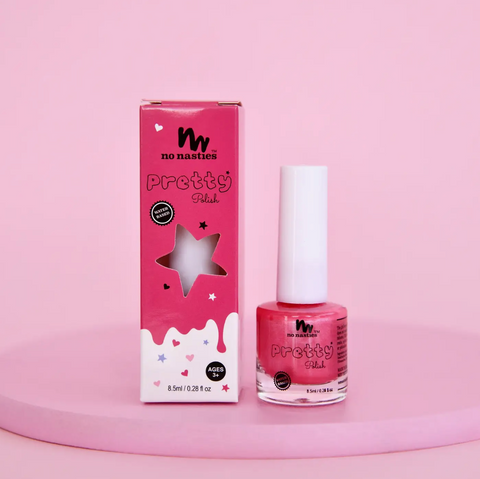 Bright Pink Water-Based Nail Polish for Kids - No Nasties