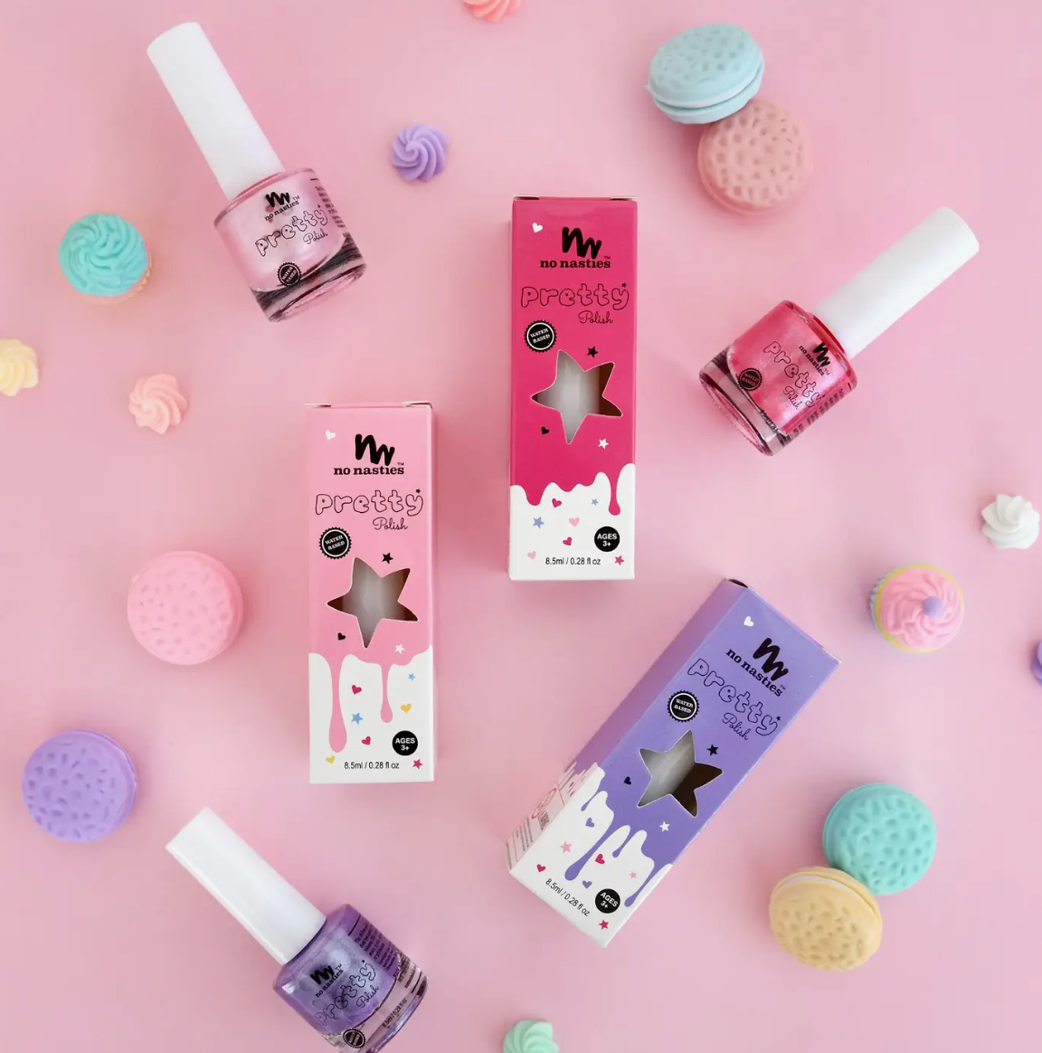 Bright Pink Water-Based Nail Polish for Kids - No Nasties